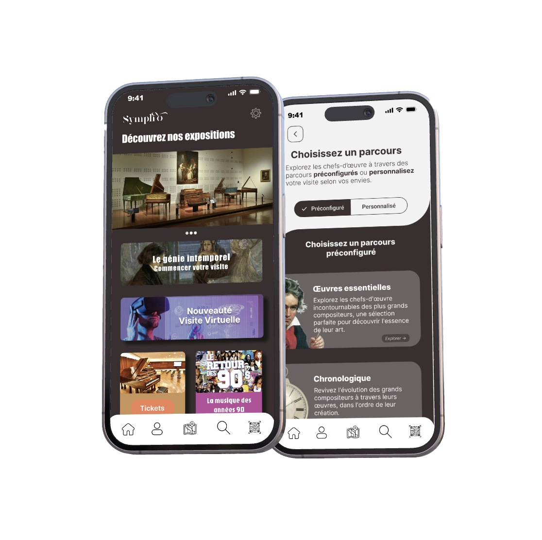 phone whit the app of museum the homepage